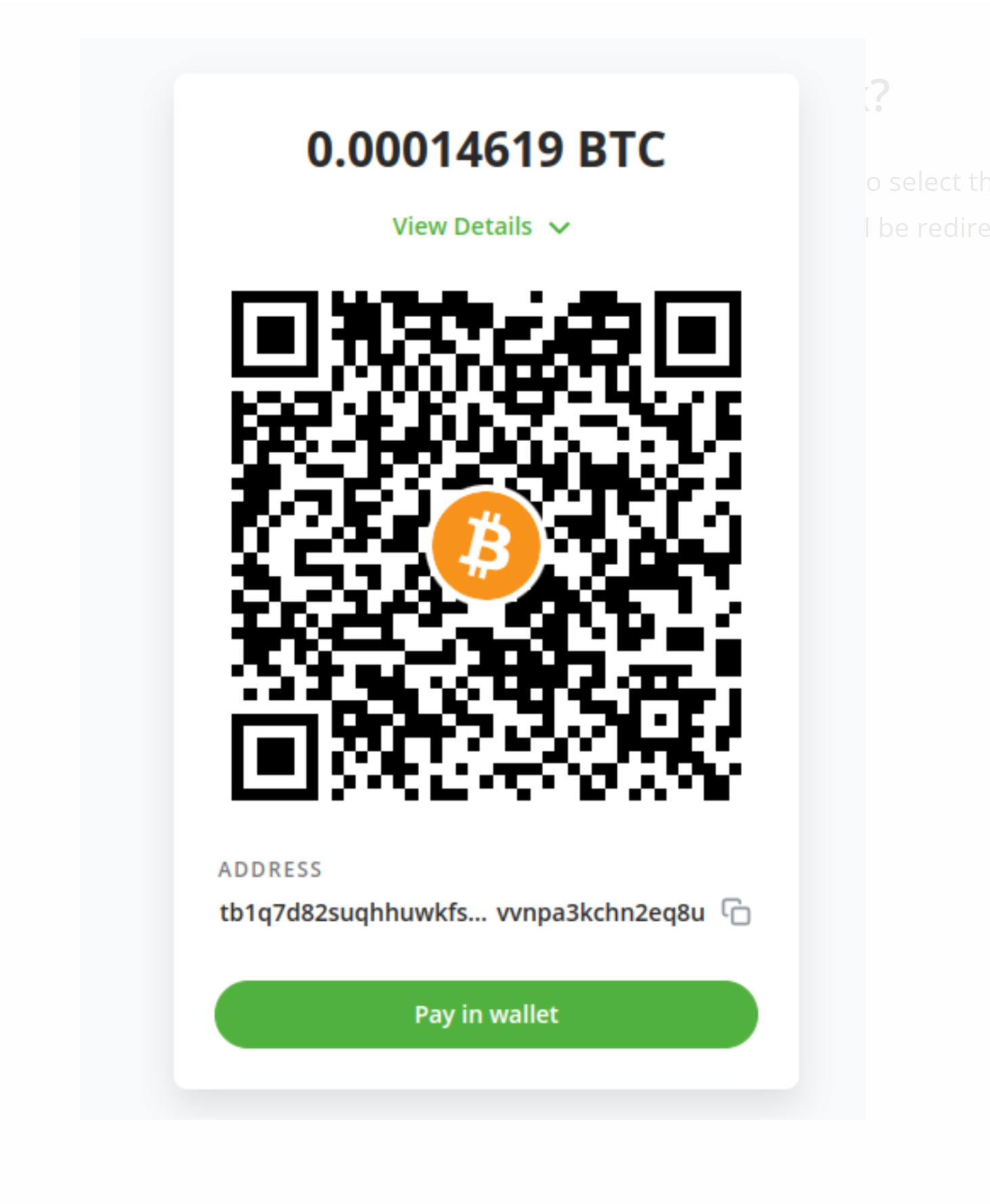 Screenshot of app BTCPayServer